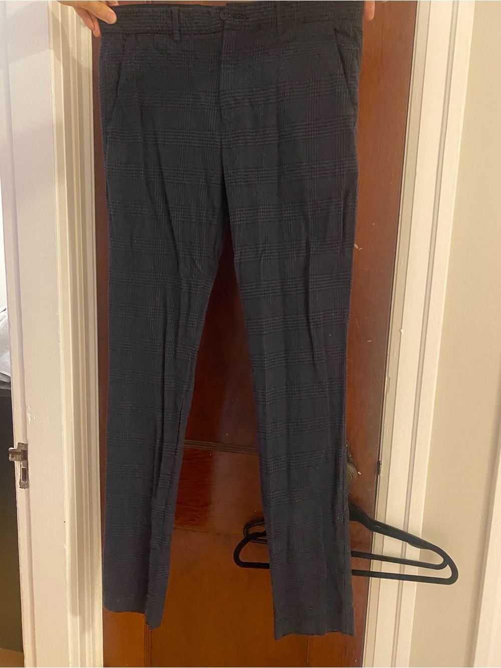 GAP Men's Dark Gray Plaid Dress Pants